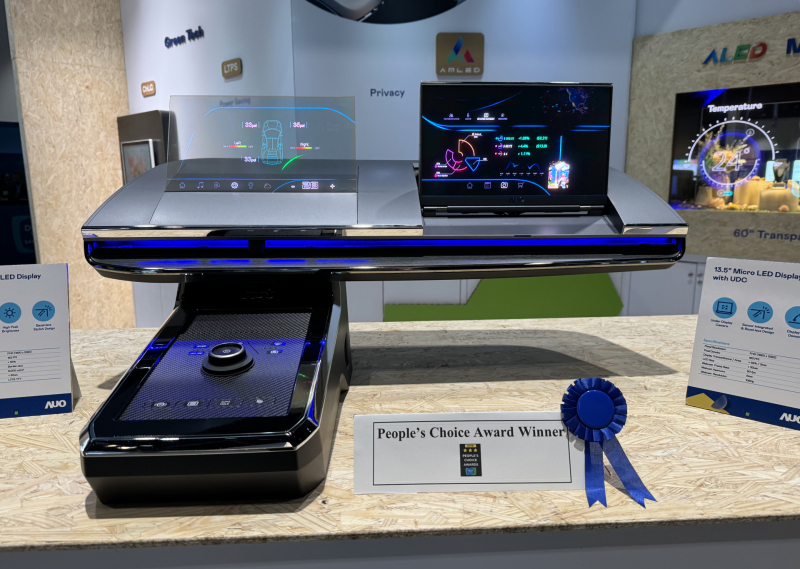 huatihuitiyu华体会(中国)车用Micro LED Display HMI解决方案获&rdquo;最佳车用显示奖&rdquo;，以用户为中心开发，针对前座驾驶与乘客设计兼具娱乐与安全的高画质屏幕，包含车舱前座的Micro LED透明屏幕及全球首款内建镜头的智慧Micro LED显示器